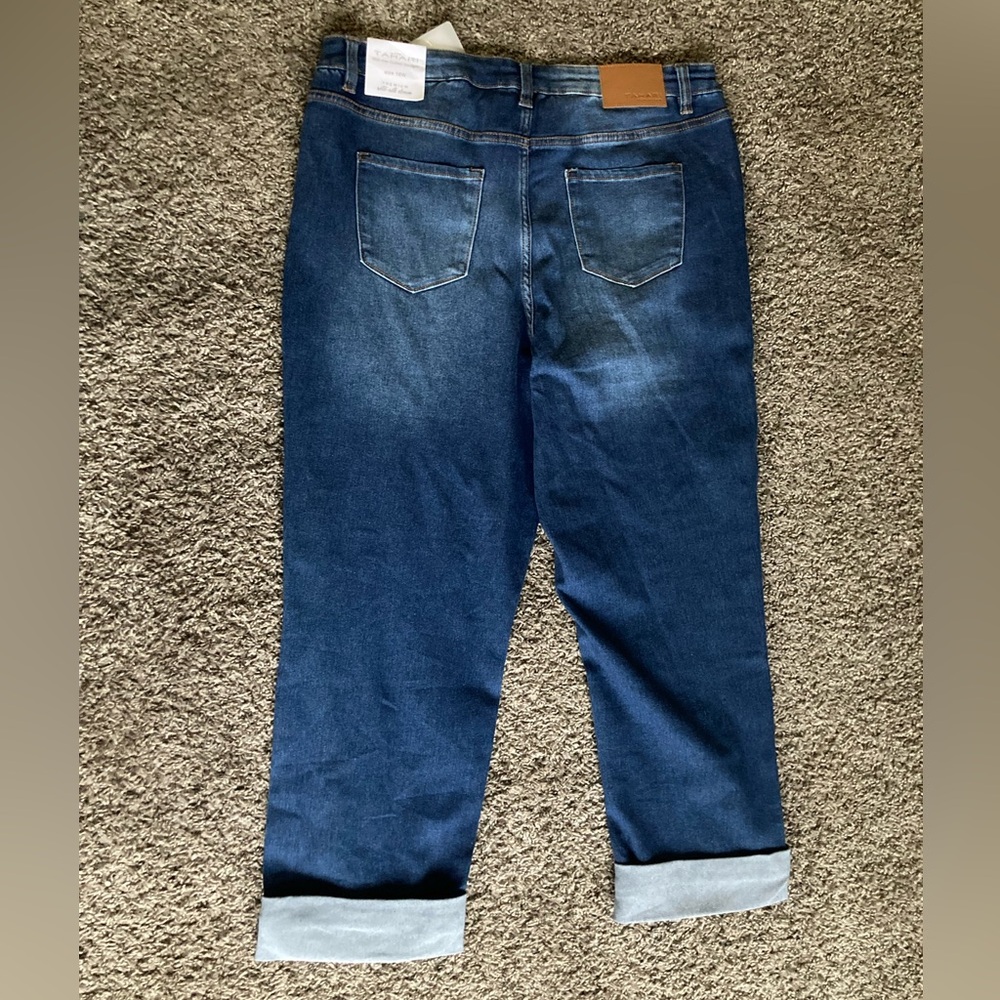 Tahari Women's Boyfriend Jeans - Dark Blue - Picture 6 of 8